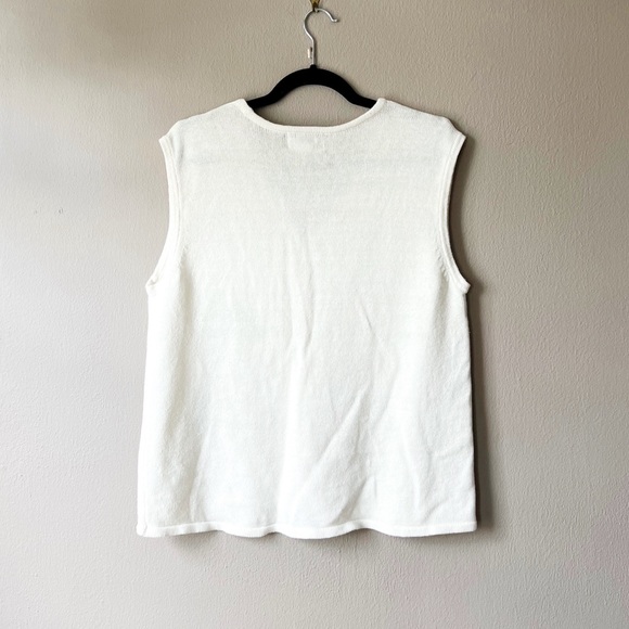 Vintage floral garden embroidered and beaded sweater vest - Picture 2 of 9